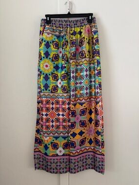 Zara Multicolor Tile-Print Pants NWT